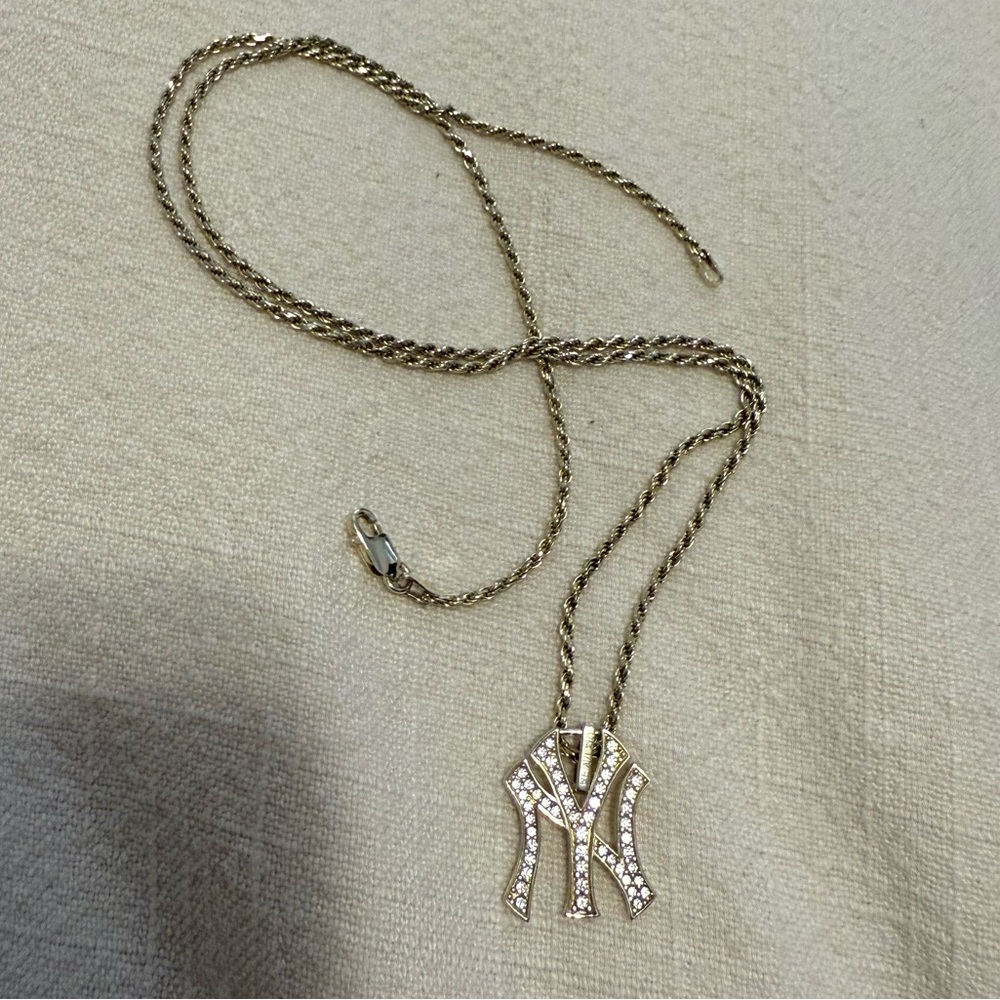 Gold and Silver Yankees Logo Necklace